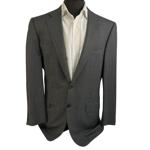 Ermenegildo Zegna Blazer‎ Mens 42 Gray Trofeo Pin head Dot Wool Sport Coat Italy